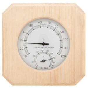 vidaXL 2-i-1 Bastutermometer & hygrometer sandur set massiv furu - Bild 3