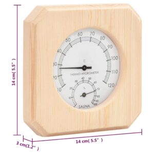 vidaXL 2-i-1 Bastutermometer & hygrometer sandur set massiv furu - Bild 10