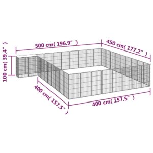 vidaXL Hundbur 38 paneler svart 50x100 cm pulverlackerat stål - Bild 6