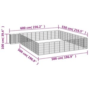 vidaXL Hundbur 46 paneler svart 50x100 cm pulverlackerat stål - Bild 6