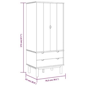 vidaXL Garderob OTTA 76,5x53x172 cm massiv furu - Bild 6