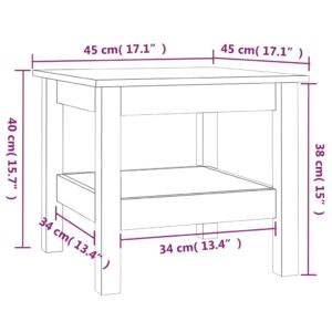 vidaXL Soffbord grå 45x45x40 cm massivt furu - Bild 7