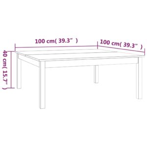 vidaXL Soffbord grå 100x100x40 cm massiv furu - Bild 7