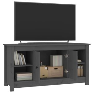 vidaXL Tv-bänk grå 103x36,5x52 cm massiv furu - Bild 7