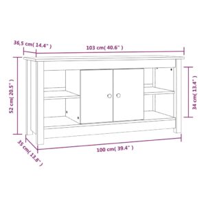 vidaXL Tv-bänk grå 103x36,5x52 cm massiv furu - Bild 9