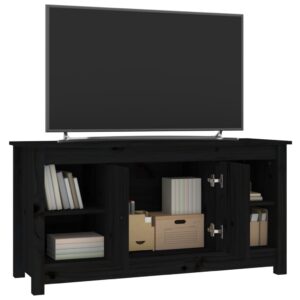 vidaXL Tv-bänk svart 103x36,5x52 cm massiv furu - Bild 7