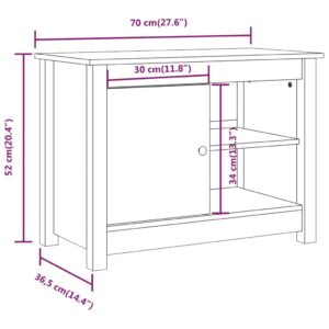 vidaXL Tv-bänk grå 70x36,5x52 cm massiv furu - Bild 10