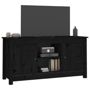 vidaXL Tv-bänk svart 103x36,5x52 cm massiv furu - Bild 7