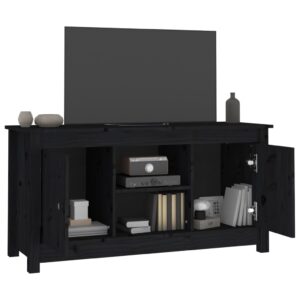 vidaXL Tv-bänk svart 103x36,5x52 cm massiv furu - Bild 8