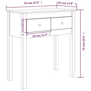 vidaXL Konsolbord 70x35x75 cm massiv furu - Bild 10