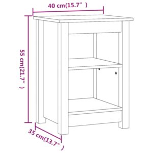 vidaXL Sängbord 2 st svart 40x35x55 cm massiv furu - Bild 9