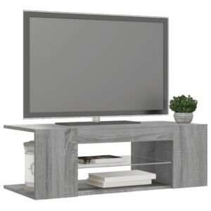 vidaXL TV-bänk med LED-belysning grå sonama 90x39x30 cm - Bild 7