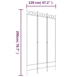 vidaXL Rumsavdelare 3 paneler vit 120x200 cm tyg - Bild 8