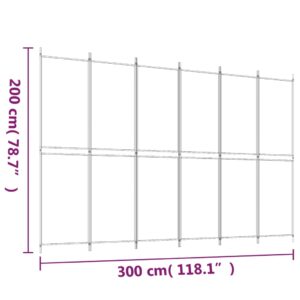 vidaXL Rumsavdelare 6 paneler brun 300x200 cm tyg - Bild 8