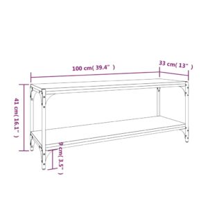 vidaXL Tv-bänk grå sonoma 100x33x41 cm konstruerat trä och stål - Bild 9