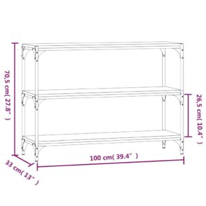 vidaXL Bokhylla svart 100x33x70,5 cm konstruerat trä och stål - Bild 9