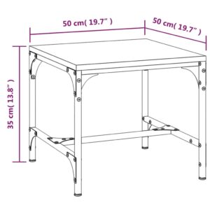 vidaXL Soffbord rökfärgad ek 50x50x35 cm konstruerat trä - Bild 8