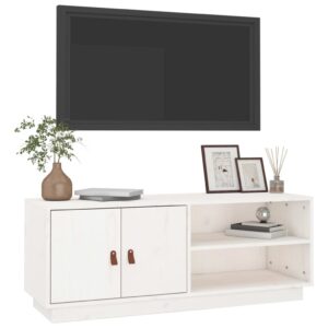 vidaXL Tv-bänk vit 105x34x40 cm massiv furu - Bild 4