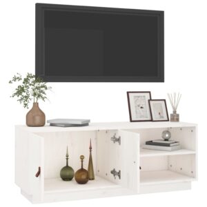 vidaXL Tv-bänk vit 105x34x40 cm massiv furu - Bild 5