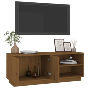 vidaXL Tv-bänk honungsbrun 105x34x40 cm massiv furu - Bild 5