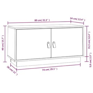 vidaXL Tv-bänk grå 80x34x40 cm massiv furu - Bild 10