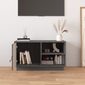 vidaXL Tv-bänk grå 70x34x40 cm massiv furu - Bild 3