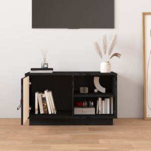 vidaXL Tv-bänk svart 70x34x40 cm massiv furu - Bild 3