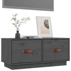 vidaXL Tv-bänk grå 80x34x35 cm massiv furu - Bild 4