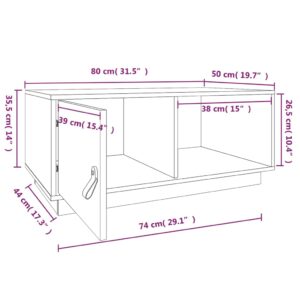 vidaXL Soffbord svart 80x50x35,5 cm massiv furu - Bild 11