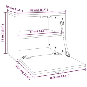 vidaXL Väggskåp grå 40x30x35 cm massiv furu - Bild 11