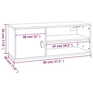 vidaXL Väggskåp vit 80x30x30 cm massiv furu - Bild 12