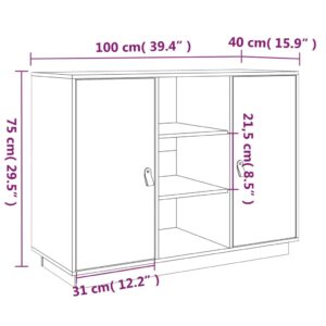 vidaXL Skåp vit 100x40x75 cm massiv furu - Bild 10