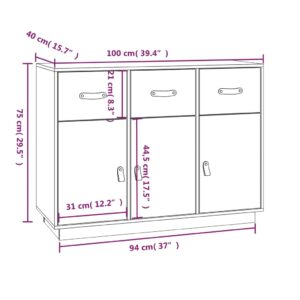 vidaXL Skåp vit 100x40x75 cm massiv furu - Bild 10