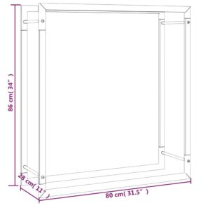 vidaXL Vedställ matt svart 80x28x86 cm stål - Bild 6