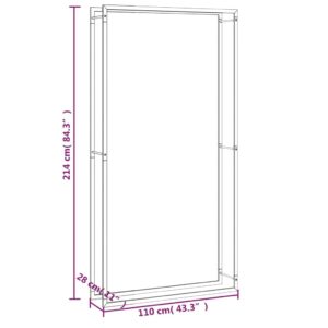 vidaXL Vedställ matt svart 110x28x214 cm stål - Bild 6