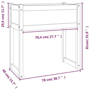 vidaXL Odlingslåda vit 78x40x81 cm massiv furu - Bild 9