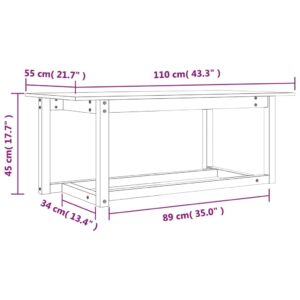 vidaXL Soffbord 110x55x45 cm massiv furu - Bild 8