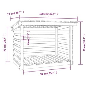 vidaXL Vedställ vit 108x73x79 cm massiv furu - Bild 8