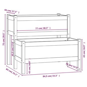 vidaXL Odlingslåda vit 84,5x84x75 cm massiv furu - Bild 7