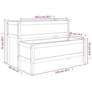 vidaXL Odlingslåda Vit 110x84x75 cm massiv furu - Bild 9