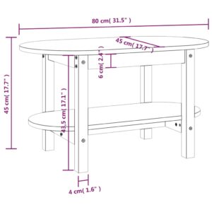 vidaXL Soffbord grå 80x45x45 cm massiv furu - Bild 8