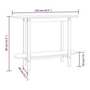 vidaXL Konsolbord vit 110x40x80 cm massiv furu - Bild 8