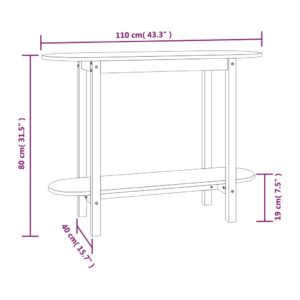 vidaXL Konsolbord honungsbrun 110x40x80 cm massiv furu - Bild 8