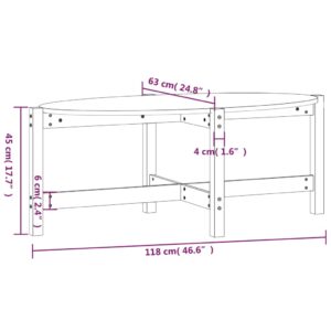 vidaXL Soffbord vit 118x63x45 cm massiv furu - Bild 8