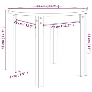 vidaXL Soffbord vit Ø 55x45 cm massiv furu - Bild 8