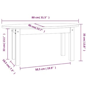 vidaXL Soffbord grå 80x40x35 cm massiv furu - Bild 9