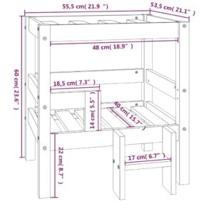 vidaXL Hundbädd honungsbrun 55,5x53,5x60 massiv furu - Bild 8