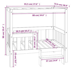 vidaXL Hundbädd honungsbrun 95,5x73,5x90cm massiv furu - Bild 8