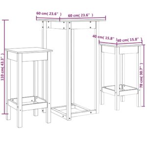 vidaXL Barmöbler 3 delar massiv furu - Bild 11