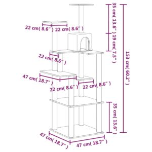 vidaXL Klösträd med sisalpelare gräddvit 153 cm - Bild 7